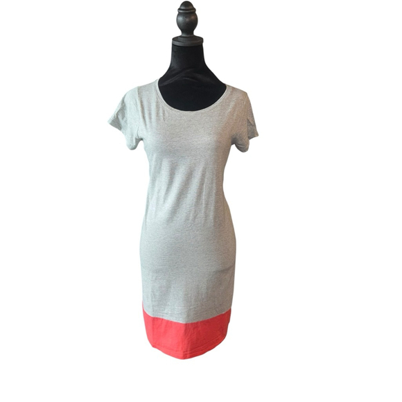 Boden T shirt Colorblock Jersey Shift Dress Size 6R Gray Coral Sundress - Picture 3 of 11